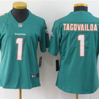 Women Nike Dolphins 1 Tua Tagovailoa Aqua Women 2020 NFL Draft First Round Pick Vapor Untouchable Limited Jersey