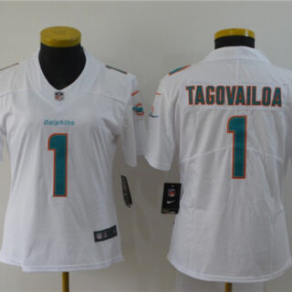 Women Nike Dolphins 1 Tua Tagovailoa White Women 2020 NFL Draft First Round Pick Vapor Untouchable Limited Jersey