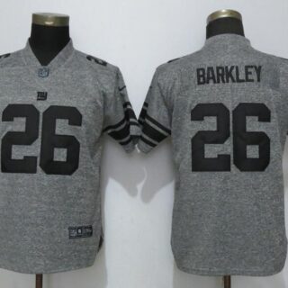 Women Nike Giants 26 Saquon Barkley Gray Gridiron Gray Women Vapor Untouchable Limited Jersey