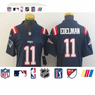 Women Nike Patriots 11 Julian Edelman Navy Color Rush Women Limited Jersey
