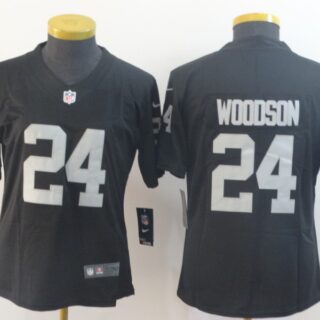 Women Nike Raiders 24 Charles Woodson Black Women Vapor Untouchable Limited Jersey