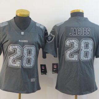 Women Nike Raiders 28 Josh Jacobs Gray Camo Women Vapor Untouchable Limited Jersey