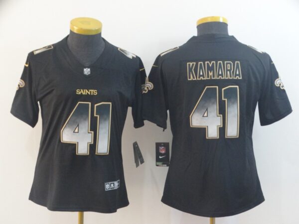 Women Nike Saints 41 Alvin Kamara Black Arch Smoke Women Vapor Untouchable Limited Jersey