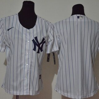 Women Yankees Blank White Women Cool Base Jersey