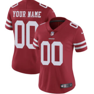 Women's Customized San Francisco 49ers Red Jersey