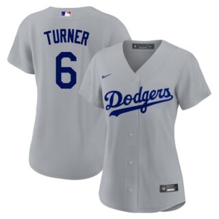 Women's Los Angeles Dodgers #6 Trea Turner Cool Base Jersey Stitched