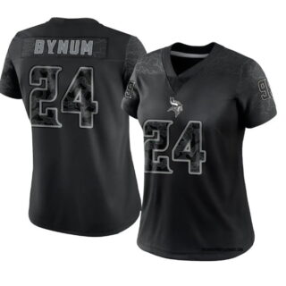 Women's Minnesota Vikings #24 Camryn Bynum Black Limited Reflective Jerseys