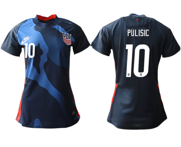 Women's USA #10 Pulisic Away Jersey