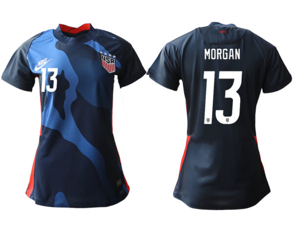 Women's USA #13 Morgan Away Jersey