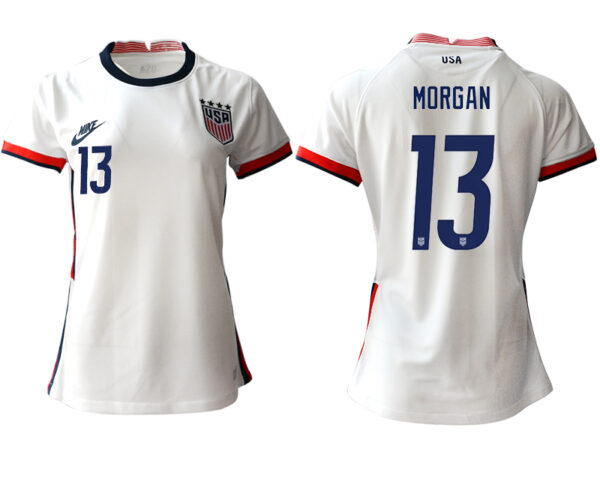 Women's USA #13 Morgan Home Jersey