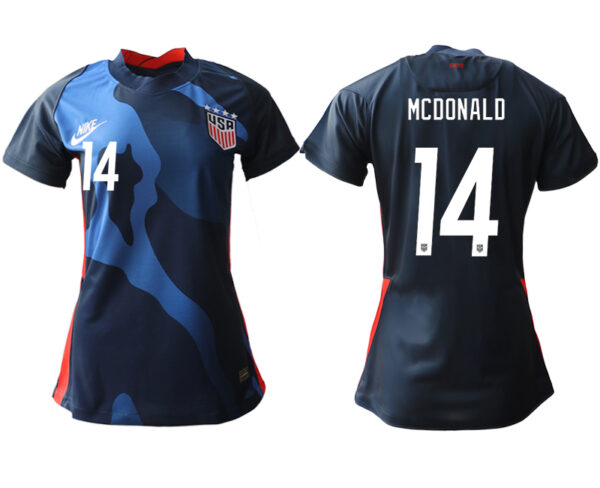 Women's USA #14 Mcdonald Away Jersey