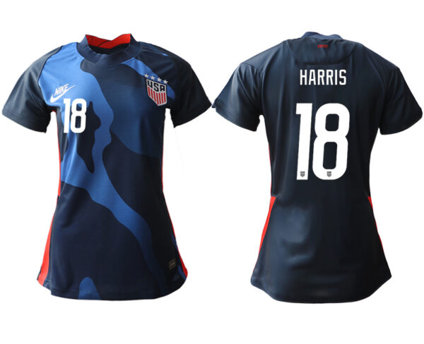 Women's USA #18 Harris Away Jersey