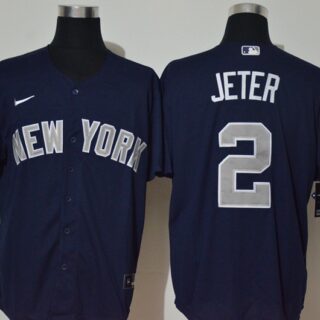 Yankees 2 Derek Jeter Navy Nike Cool Base Jersey