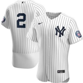 Yankees 2 Derek Jeter White Nike 2020 Nike Hall Of Fame Induction Cool Base Jersey