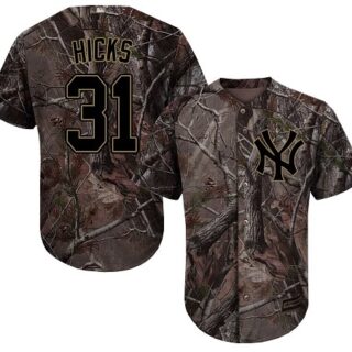 Yankees #31 Aaron Hicks Camo Realtree Collection Cool Base Stitched Baseball Jersey