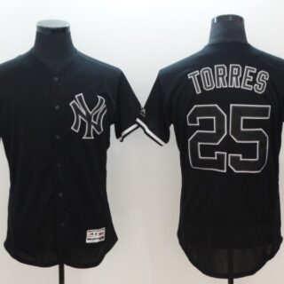 Yankees 25 Gleyber Torres Black Flexbase Jersey