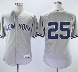 Yankees 25 Gleyber Torres Gray Flexbase Jersey