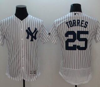 Yankees 25 Gleyber Torres White Flexbase Jersey