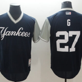 Yankees 27 Giancarlo Stanton G Navy 2018 Players' Weekend Authentic Team Jersey