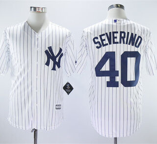 Yankees 40 Luis Severino White Cool Base Replica Player Jersey