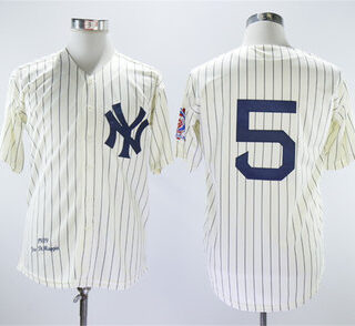 Yankees 5 Joe Dimaggio Cream 1939 Throwback Jersey