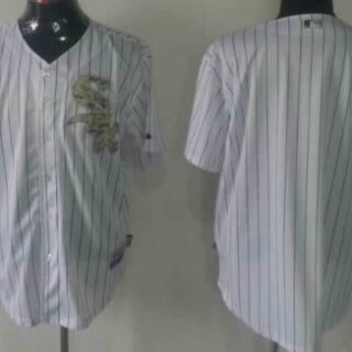 Youth's Chicago White Sox Customized White With Camo Jersey