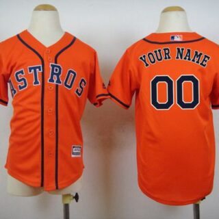 Youth's Houston Astros Customized Alternate Orange 2015 MLB Cool Base Jersey
