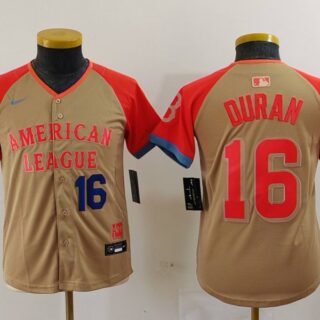 Youth American League #16 Jarren Duran Cream 2024 All-Star Limited Stitched Jerseys