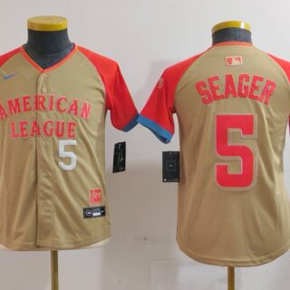 Youth American League #5 Corey Seager Cream 2024 All-Star Limited Stitched Jerseys