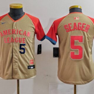 Youth American League #5 Corey Seager Cream 2024 All-Star Limited Stitched Jerseys