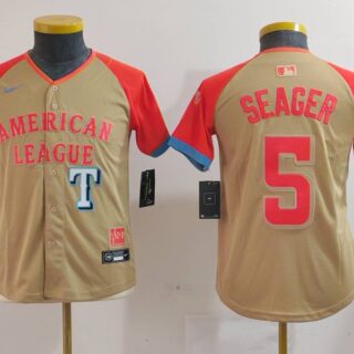 Youth American League #5 Corey Seager Cream 2024 All-Star Limited Stitched Jerseys