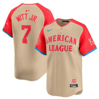 Youth American League #7 Bobby Witt Jr. Cream 2024 All-Star Limited Stitched Jersey