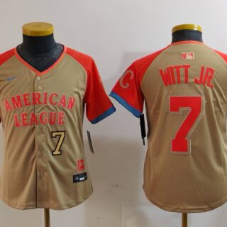 Youth American League #7 Bobby Witt Jr. Cream 2024 All-Star Limited Stitched Jerseys