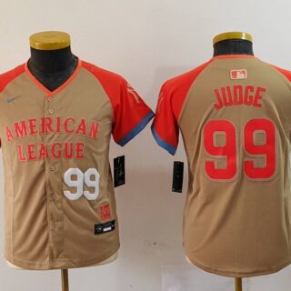 Youth American League #99 Aaron Judge Cream 2024 All-Star Limited Stitched Jerseys