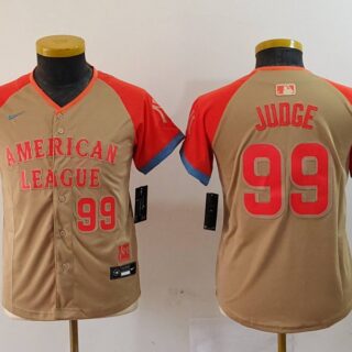 Youth American League #99 Aaron Judge Cream 2024 All-Star Limited Stitched Jerseys