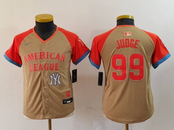 Youth American League #99 Aaron Judge Cream 2024 All-Star Limited Stitched Jerseys