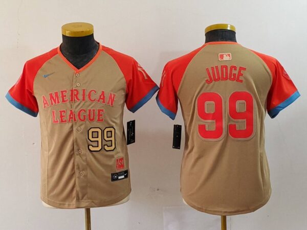 Youth American League #99 Aaron Judge Cream 2024 All-Star Limited Stitched Jerseys