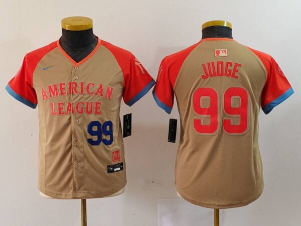 Youth American League #99 Aaron Judge Cream 2024 All-Star Limited Stitched Jerseys