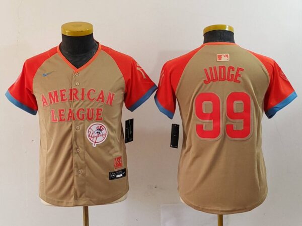 Youth American League #99 Aaron Judge Cream 2024 All-Star Limited Stitched Jerseys