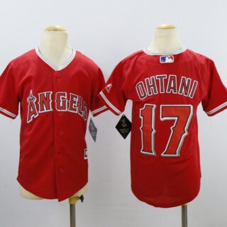 Youth Angels 17 Shohei Ohtani Red Youth Cool Base Jersey