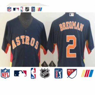 Youth Astros 2 Alex Bregman Navy Youth Cool Base Jersey