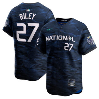 Youth Atlanta Braves #27 Austin Riley Royal 2023 All-Star Stitched Baseball Jersey