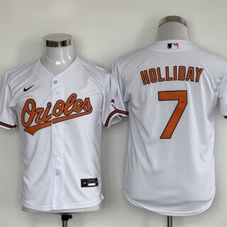 Youth Baltimore Orioles #7 Jackson Holliday White Stitched Baseball Jersey