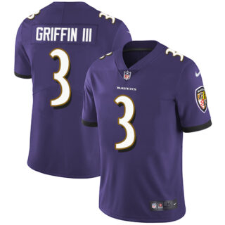 Youth Baltimore Ravens #3 Robert Griffin III Vapor Untouchable Limited Purple Jersey