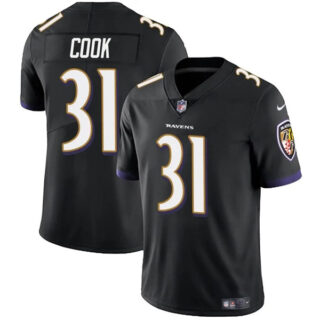 Youth Baltimore Ravens #31 Dalvin Cook Black Stitched Jersey