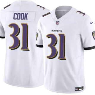 Youth Baltimore Ravens #31 Dalvin Cook White 2024 F.U.S.E. Stitched Jersey