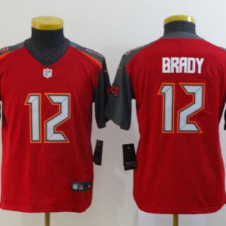 Youth Buccaneers 12 Tom Brady Red Youth Vapor Untouchable Limited Jersey