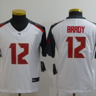 Youth Buccaneers 12 Tom Brady White Youth Vapor Untouchable Limited Jersey