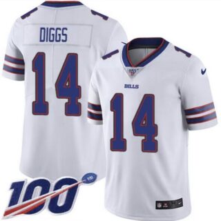 Youth Buffalo Bills #14 Stefon Diggs Jersey 100th Season White Limited Football