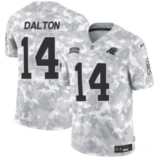 Youth Carolina Panthers #14 Andy Dalton 2024 F.U.S.E Arctic Camo Salute To Service Limited Stitched Football Jersey